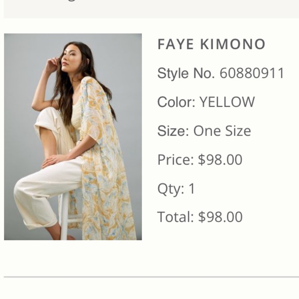 Anthropologie kimono in great condition!